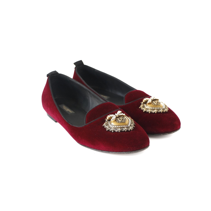 Dolce & Gabbana Devotion Velvet Slippers