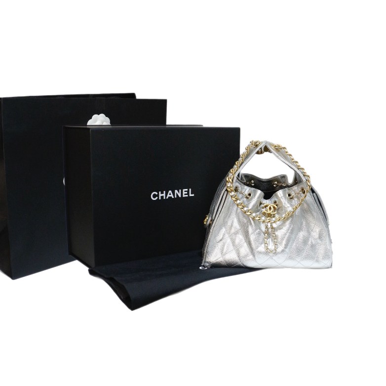Chanel 25 Silver Bag