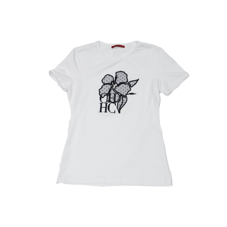 Carolina Herrera White Lace Flowers T-shirt