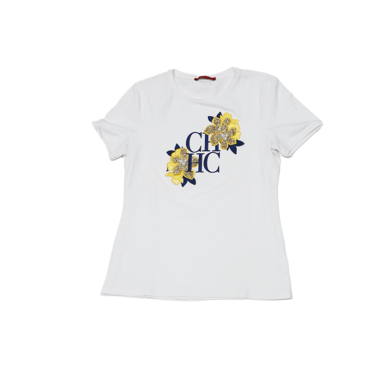 Carolina Herrera White Yellow Flowers T-shirt