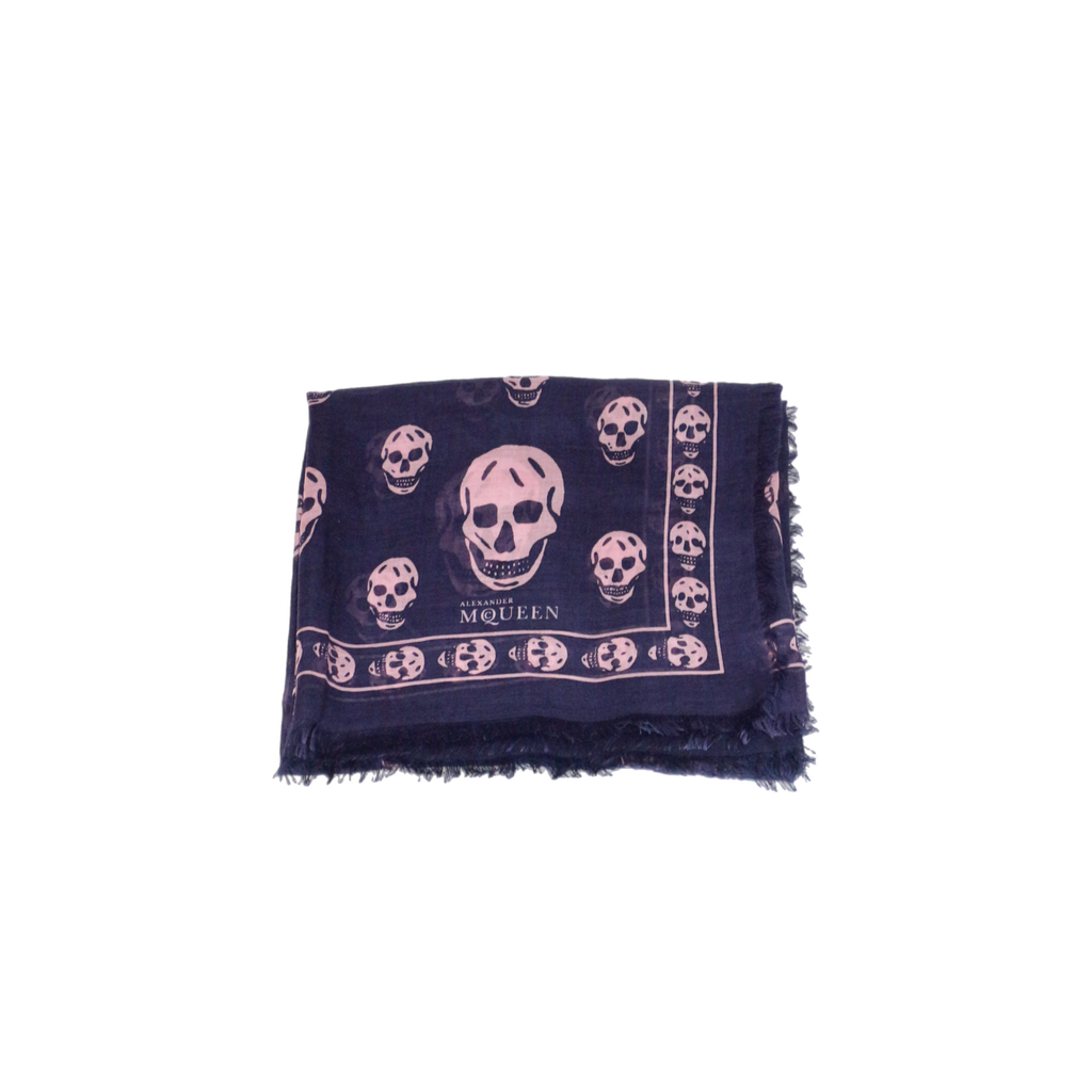 Alexander Mcqueen Pink Skulls Scarf