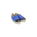Chanel Black and Blue Leather Espadrilles