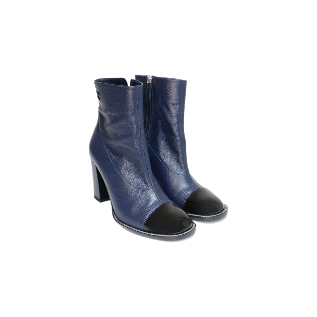 Chanel Navy Blue Boots