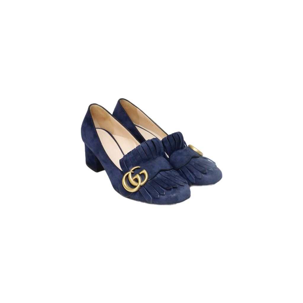 Gucci Blue Marmont Mocasines