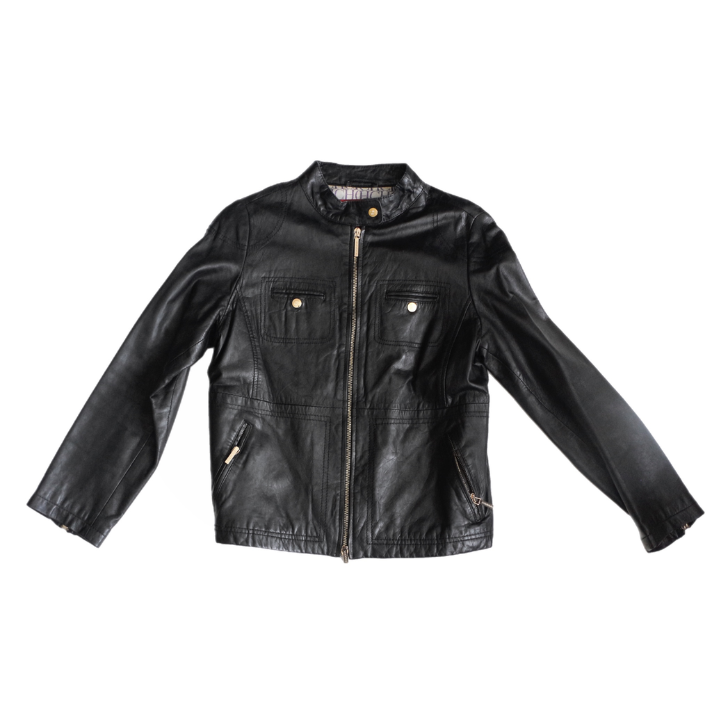 Carolina Herrera Black Leather Jacket