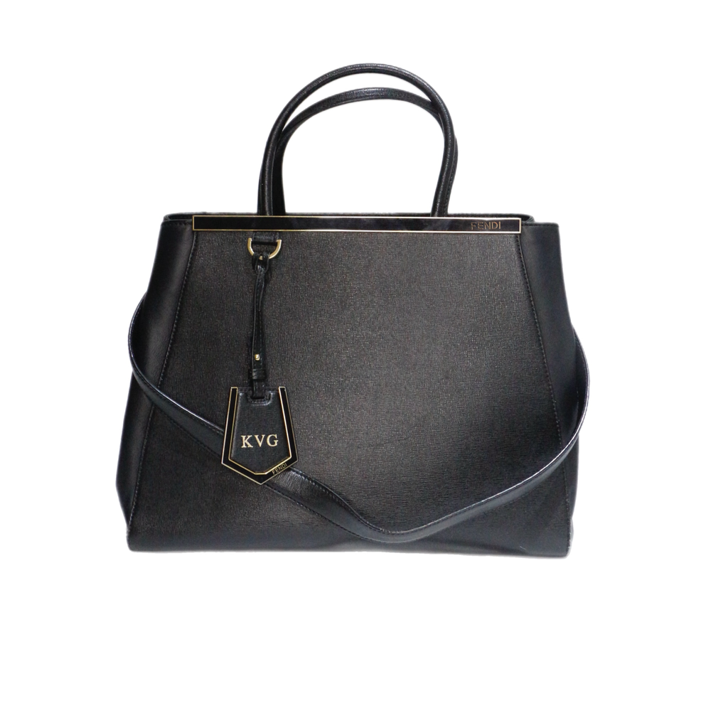 Fendi 2Jours Black Leather Bag