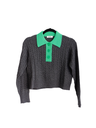 Sandro Gray & Green Sweater