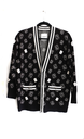 Sandro Black Logo Reversible Cardigan