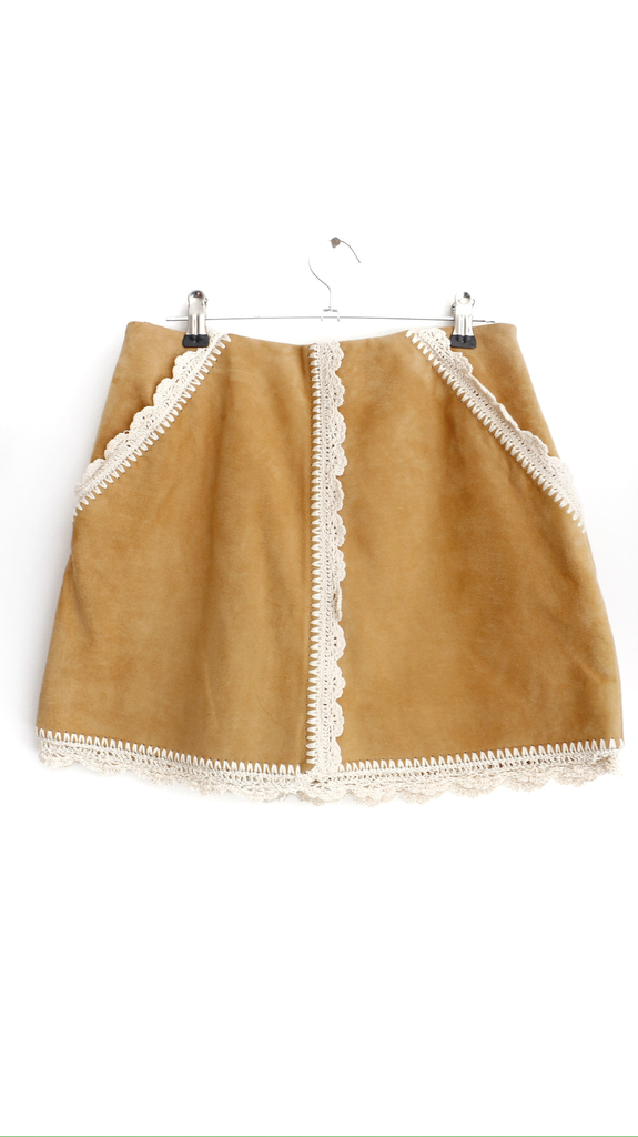 Maje Suede Camel Skirt