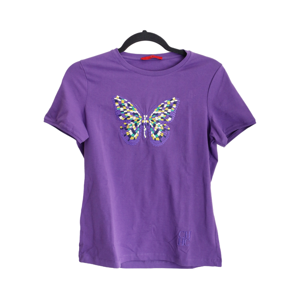 Carolina Herrera Purple Butterfly T-shirt