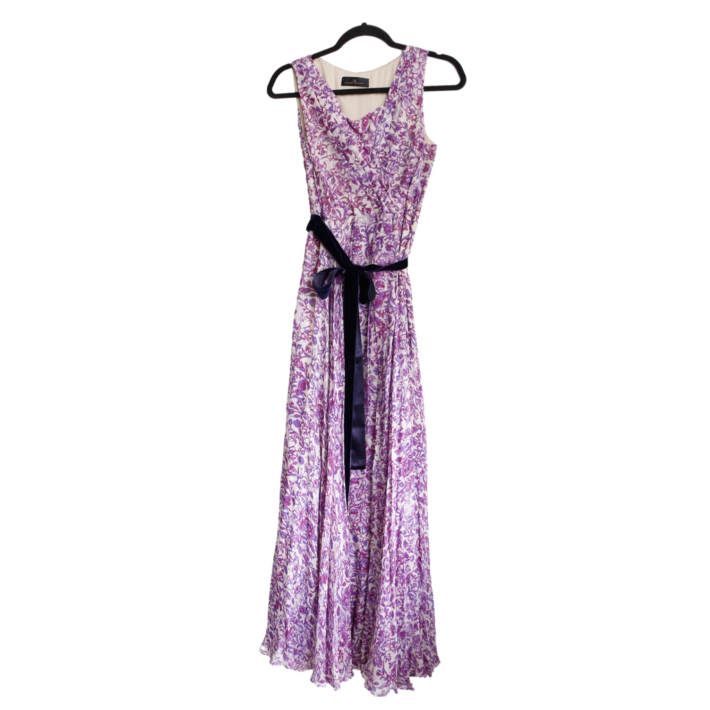 Carolina Herrera Purple Floral Print Dress