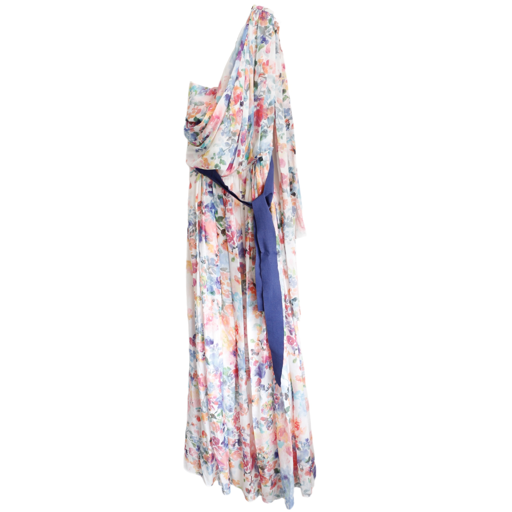 Carolina Herrera Blue Floral Print Dress