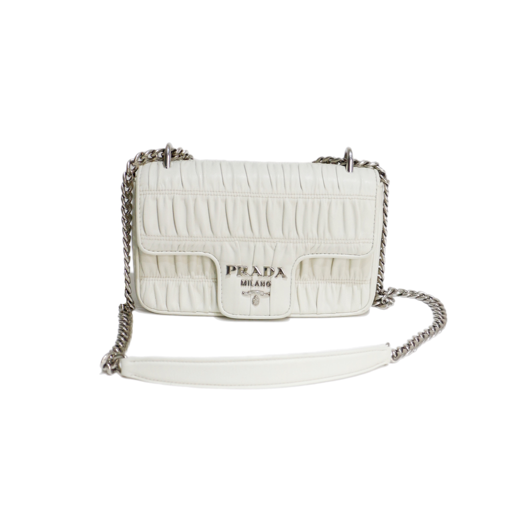 Prada White Nappa Gaufre Bag