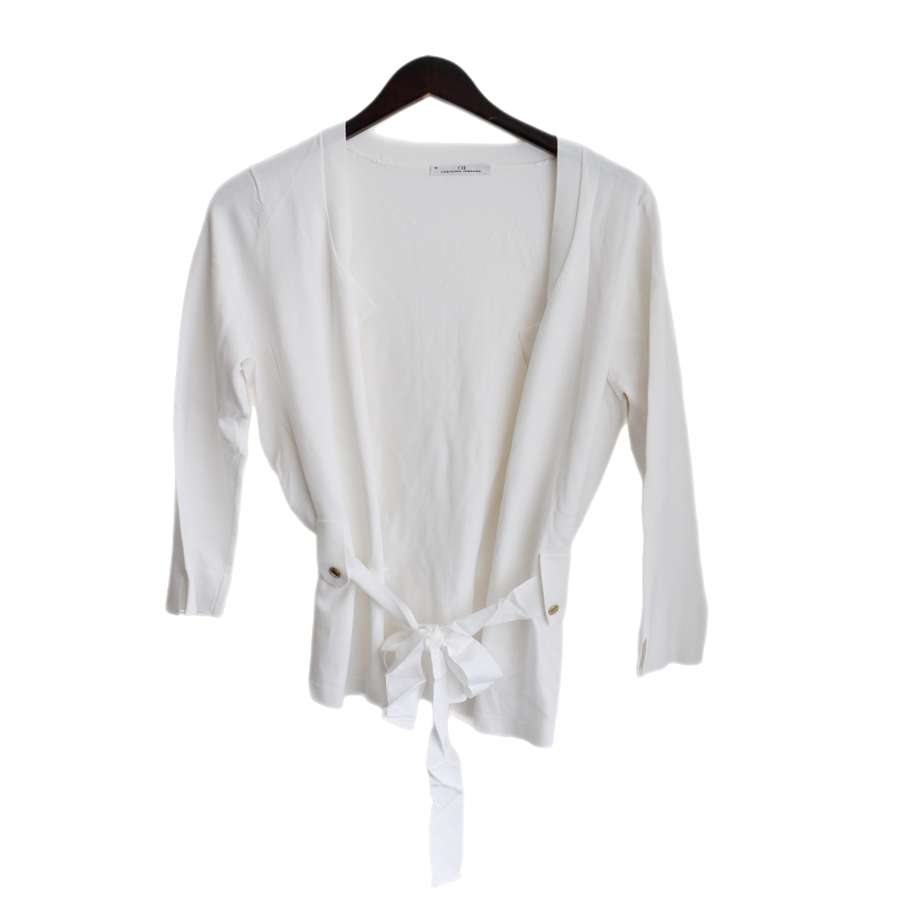 Carolina Herrera White Cardigan with Belt