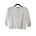 Carolina Herrera Horizontal Ruched Knit Cardigan