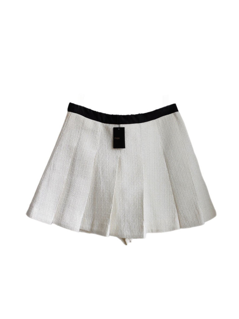 Maje Tweed White Skirt