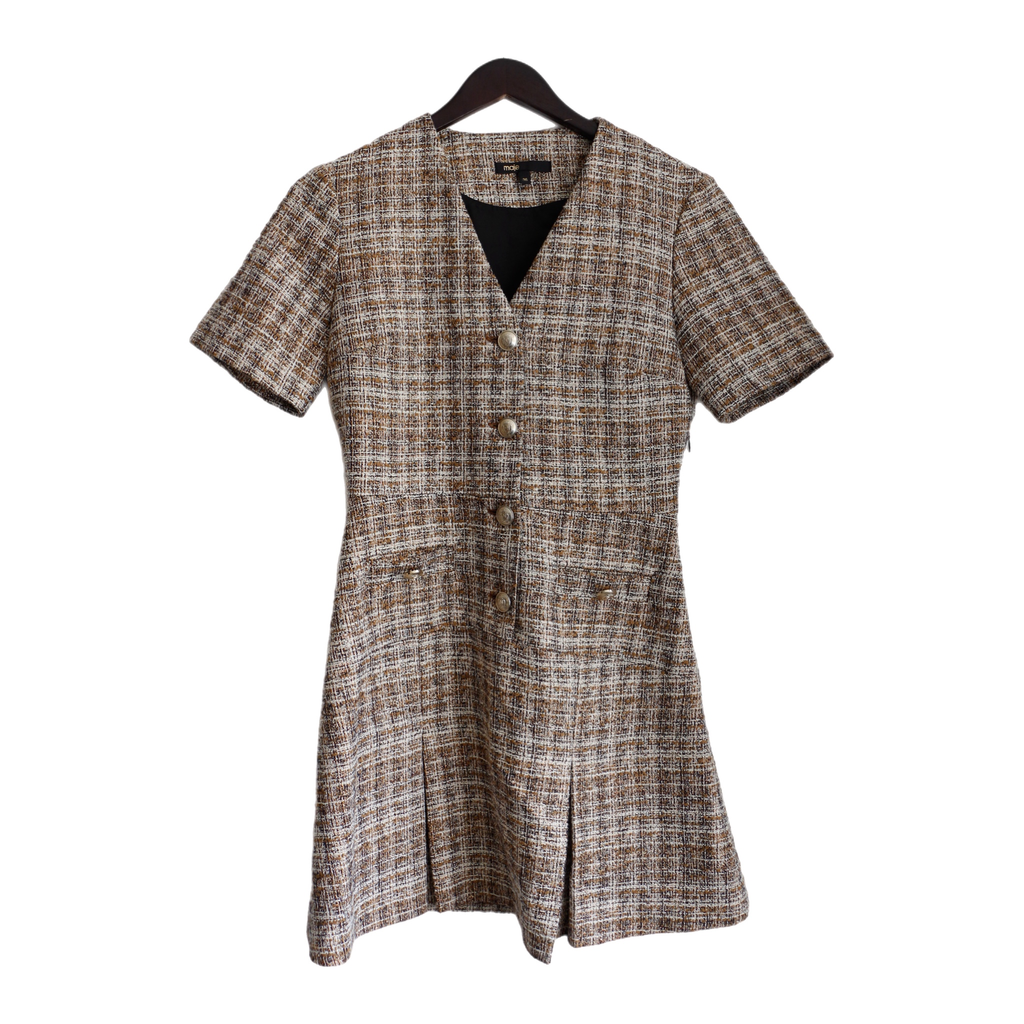 Maje Brown Tweed Dress