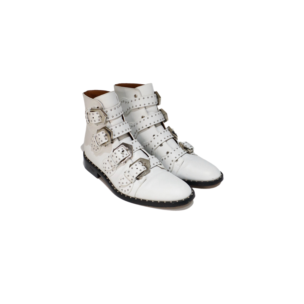 Givenchy White Biker Boots