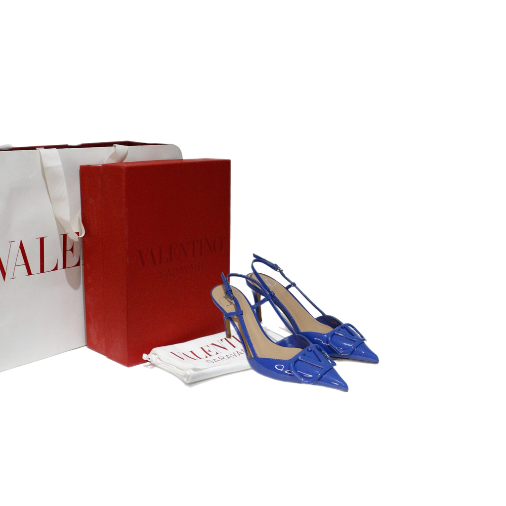 Valentino Blue Vlogo Pumps