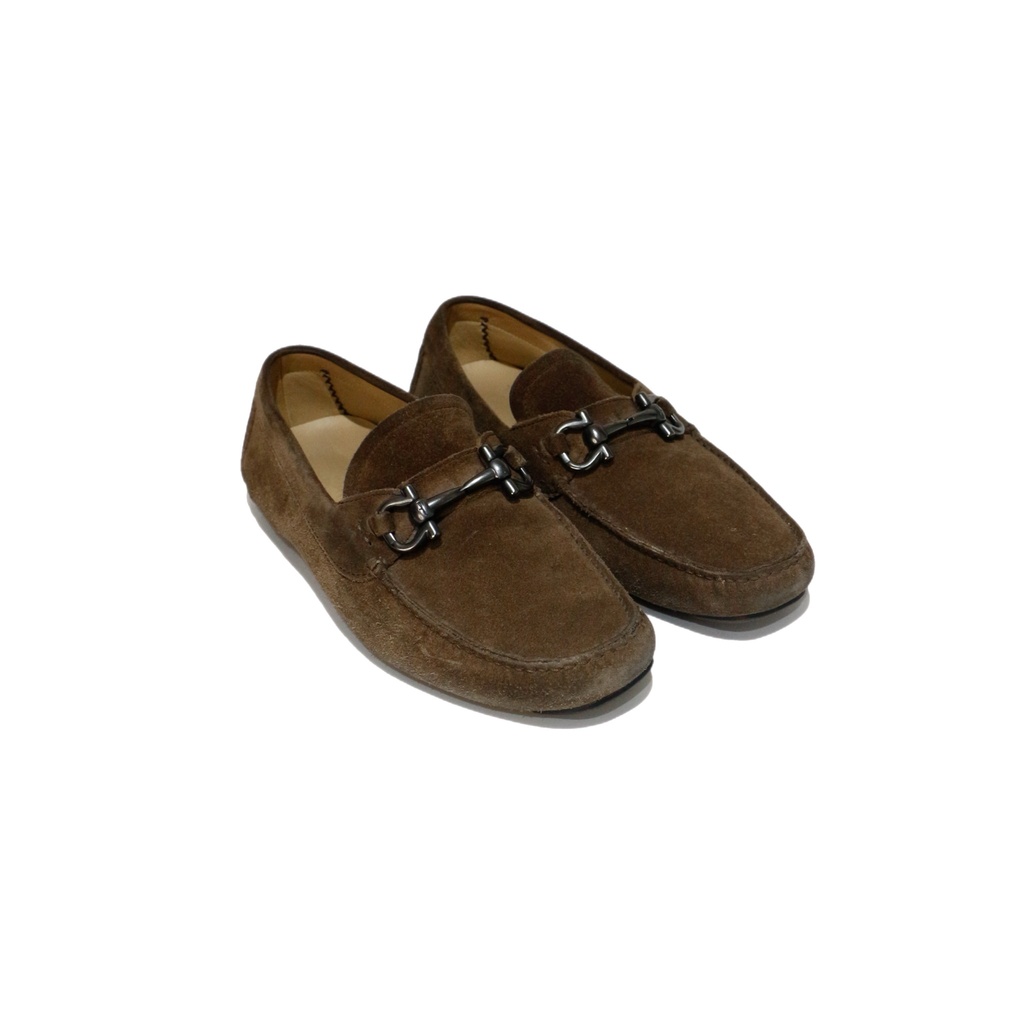 Ferragamo Brown Suede Loafers