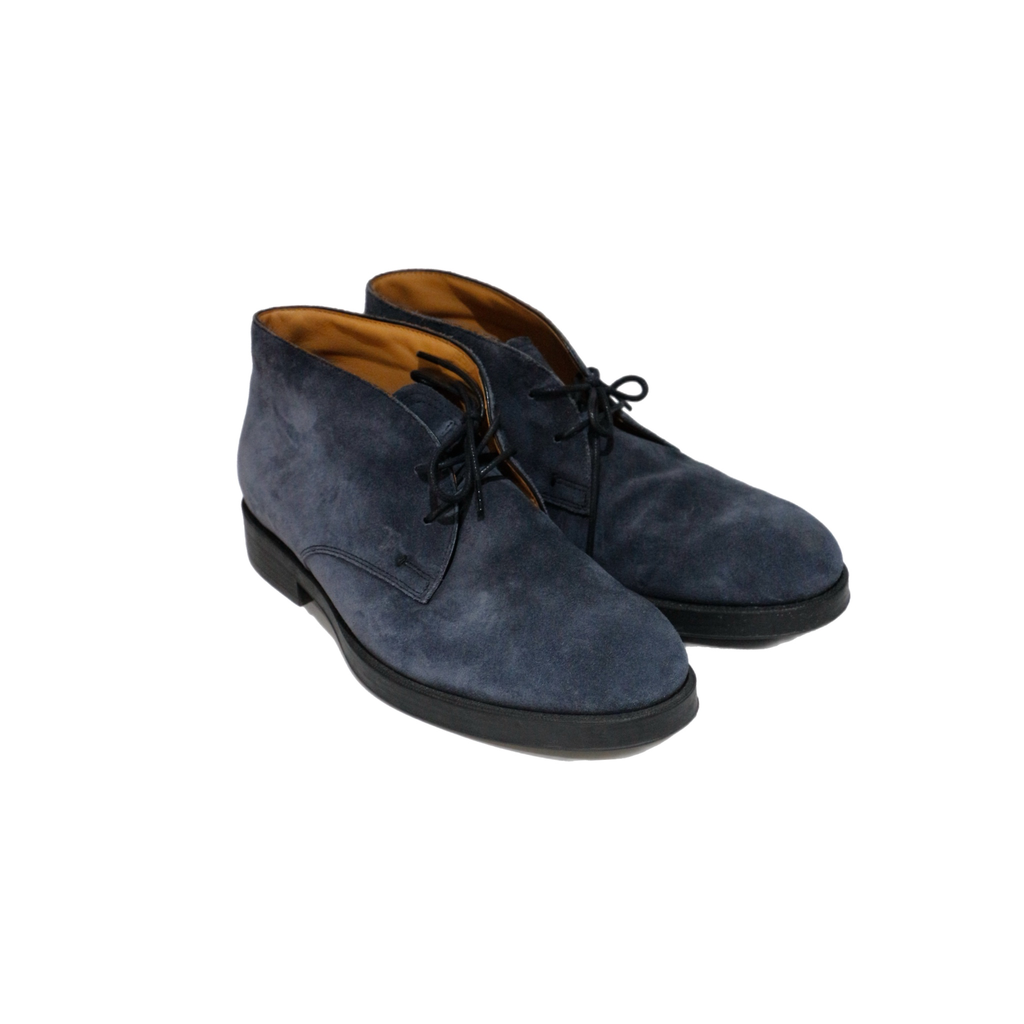 Tod's Suede Blue Ankle Boots