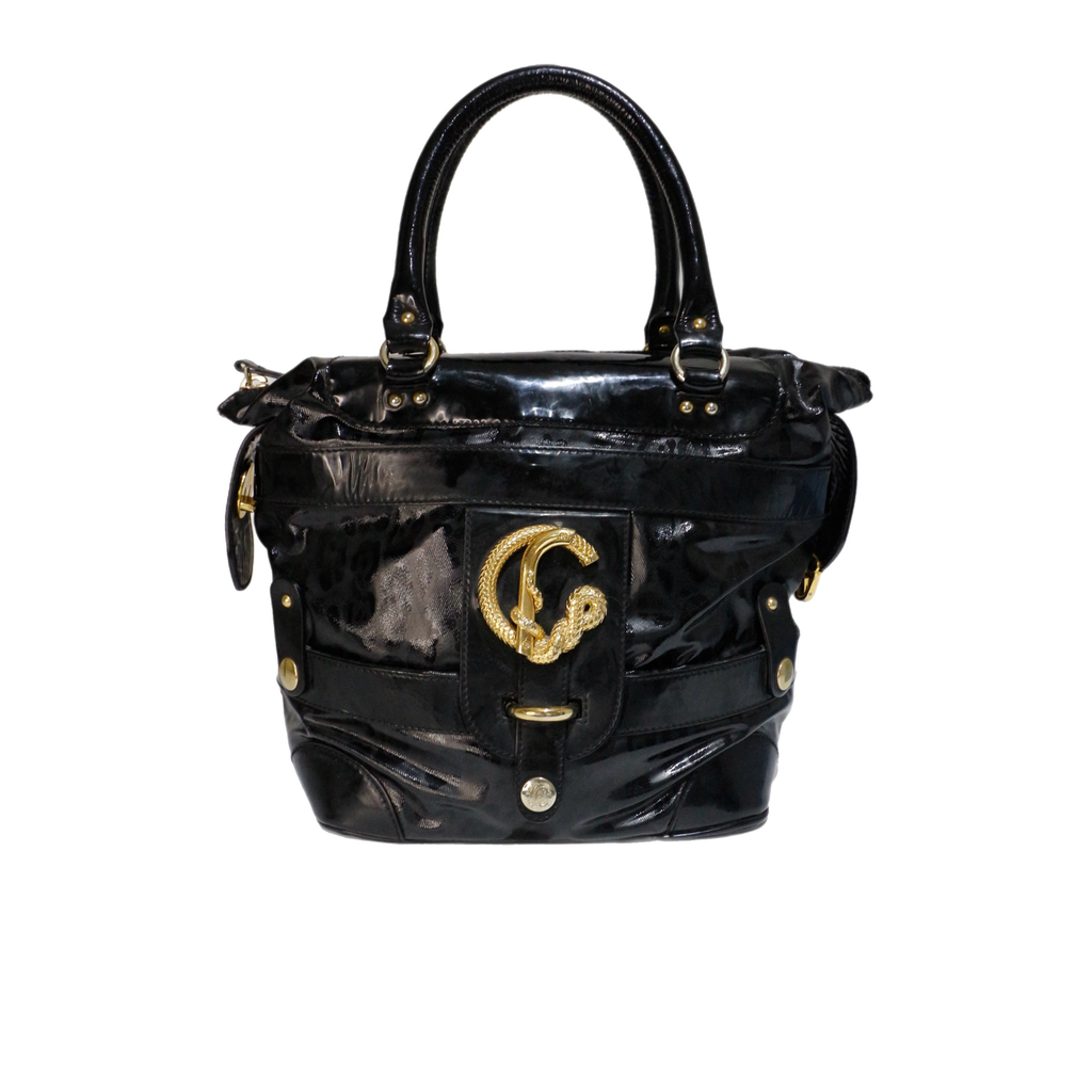 Roberto Cavalli Patent Snake Bag