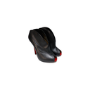 Louboutin Black Peep Ankle Boots