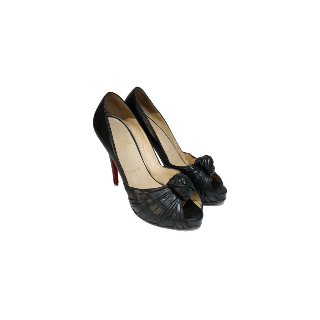 Louboutin Knots Peep Pumps