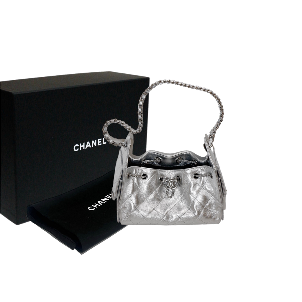 Chanel 25 Mini Silver Bag