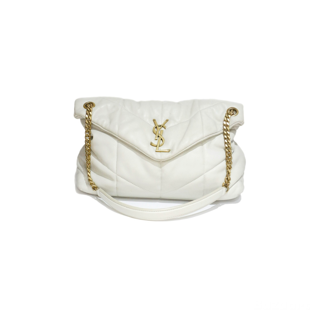Saint Laurent White Puffer Bag