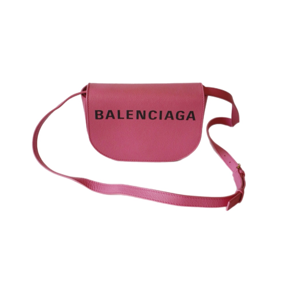 Balenciaga Pink Logo Ville Crossbody