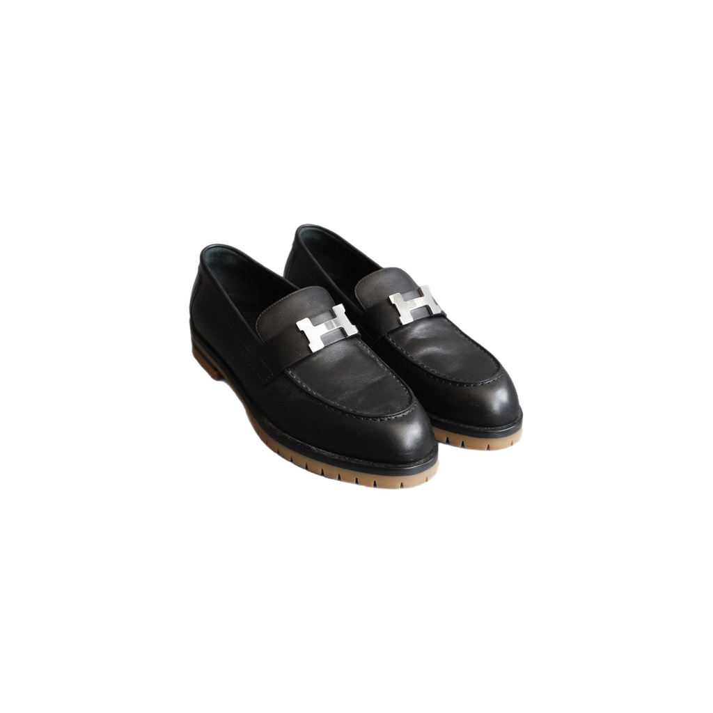 Hermès Faubourg Black Loafers