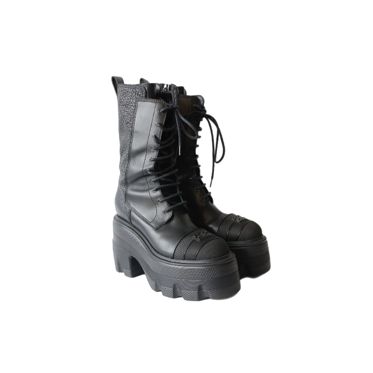 Casadei Leather Combat Boots