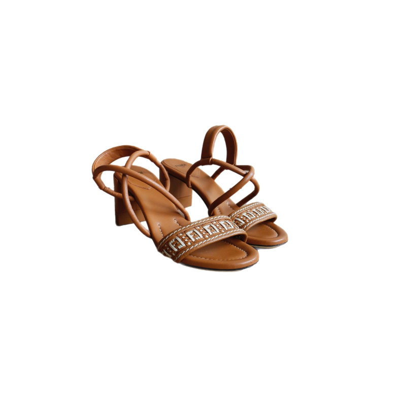Fendi Leather Slingback Sandals