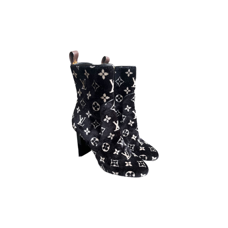 Louis Vuitton Velvet Logo Boots