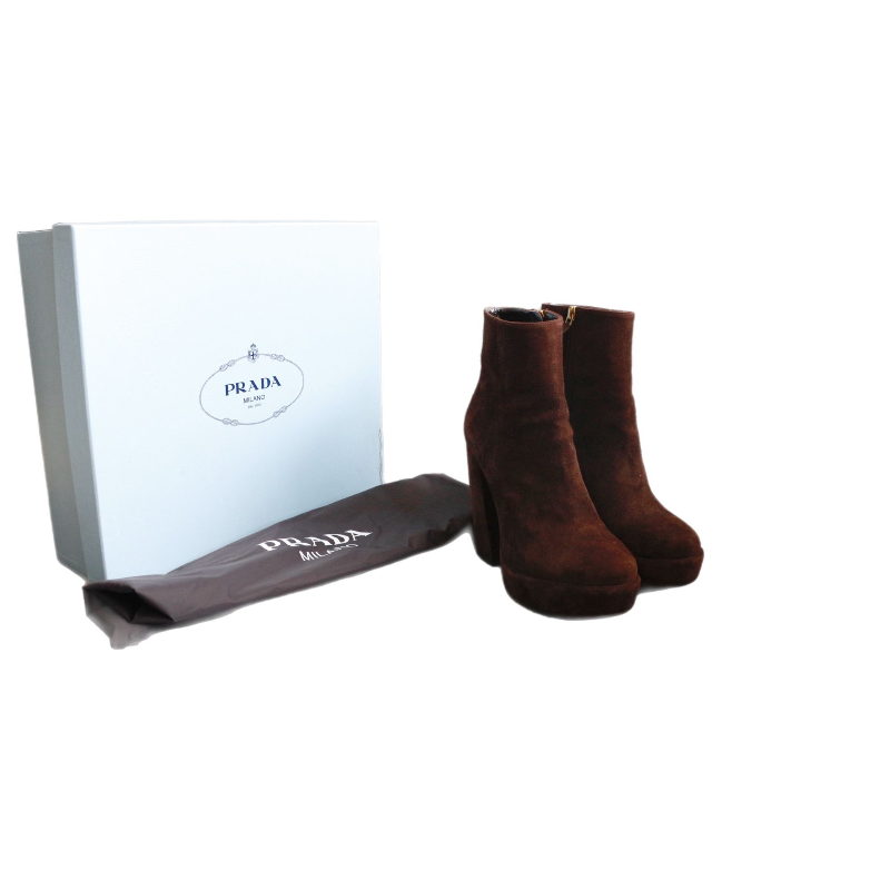 Prada Suede Brown Boots