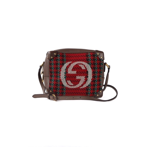 Gucci Houndstooth Wool Trunk Bag