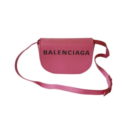 Balenciaga Pink Logo Ville Crossbody